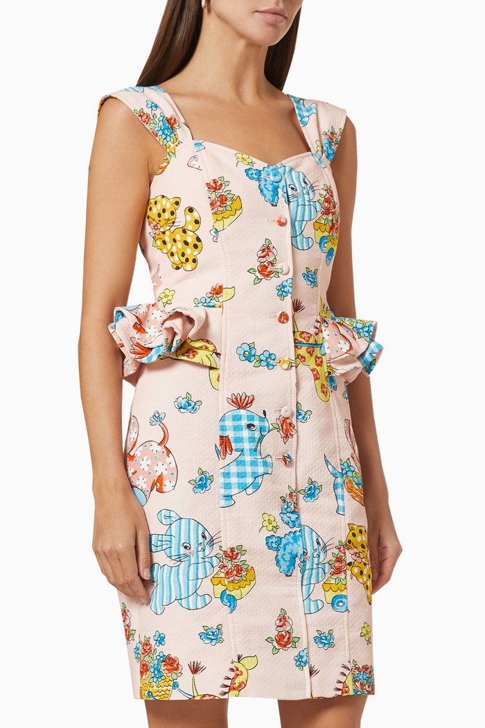 

Calico Animals Dress in Cotton Piquet, Pink