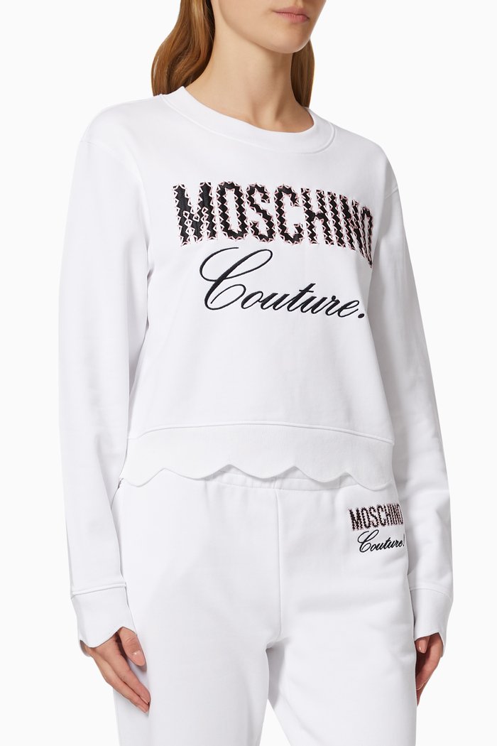 

Embroidered Logo Sweatshirt in Organic Cotton, White