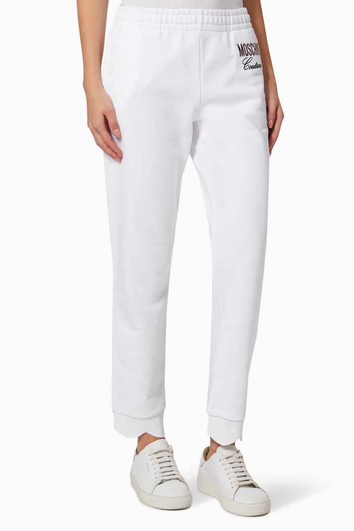 

Embroidered Logo Joggers in Organic Cotton, White