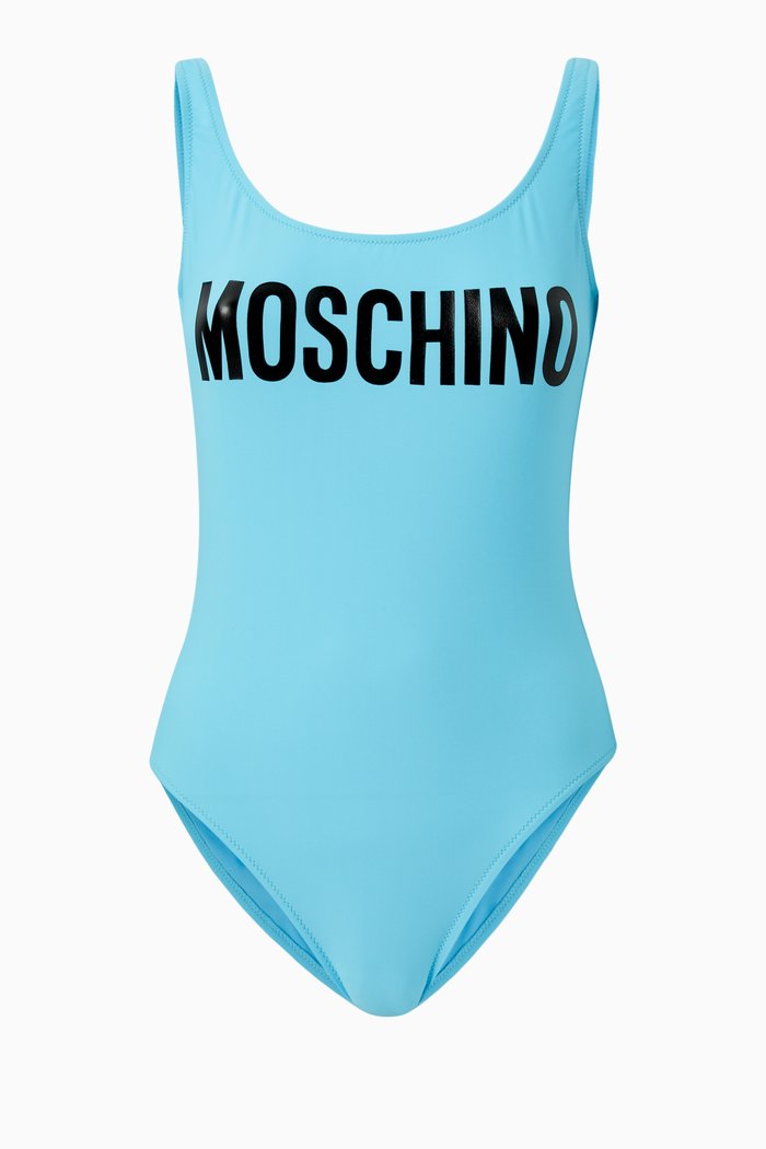 Logo One Piece Swimsuit, Blue