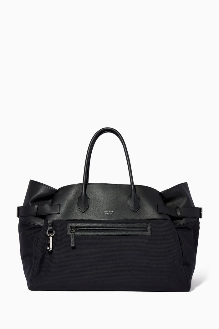 

Margaux 17 Tote Bag in Nylon & Leather, Black