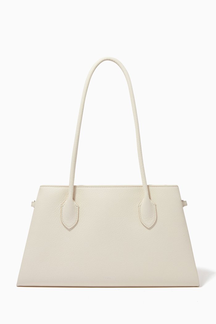 

Margaux Trifold Shoulder Bag in Calf Leather, Neutral