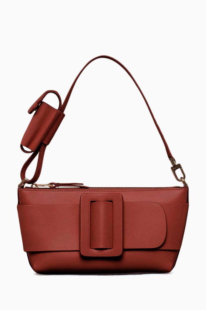 

Pouchette Shoulder Bag in Palmellato Leather, Burgundy