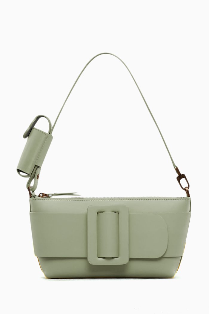 

Pouchette Shoulder Bag in Palmellato Leather, Green