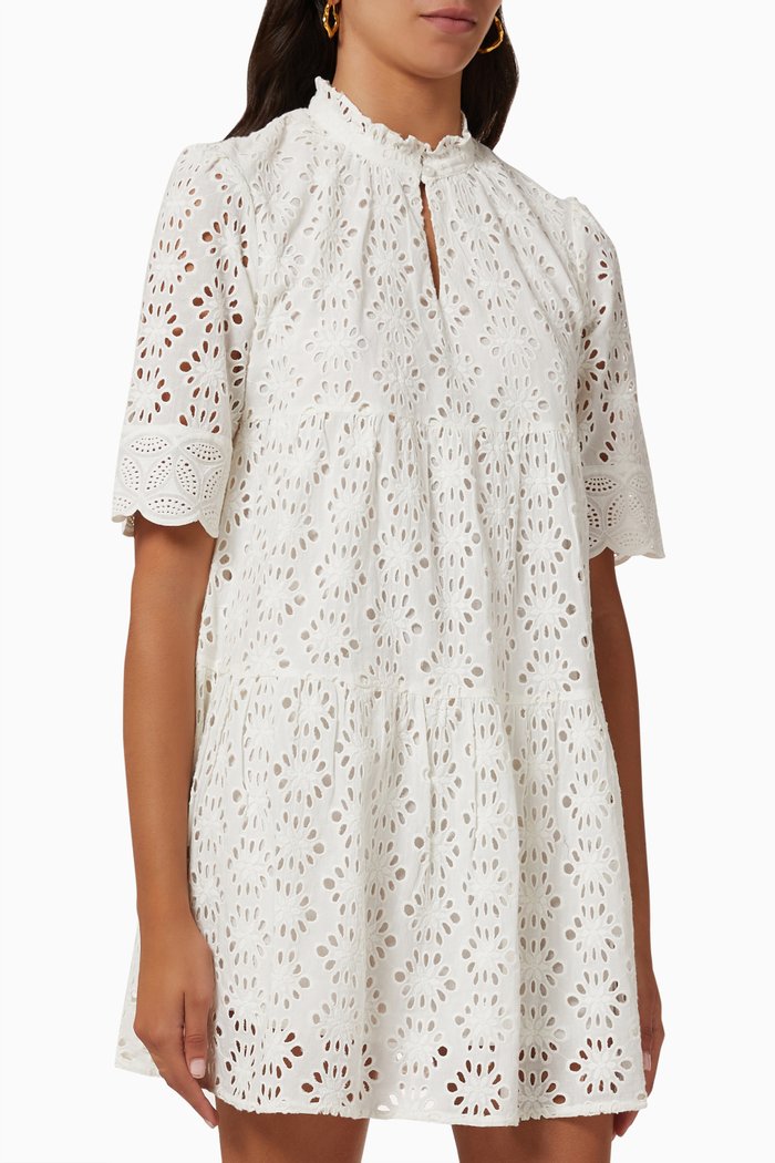 

Almond Eyelet Embroidered Dress in Cotton, White