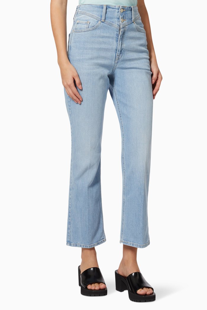 

Crop Loose Fit Jeans, Blue