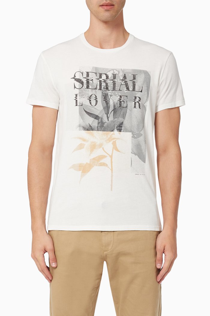 Serial Lover T-shirt in Cotton Jersey, White