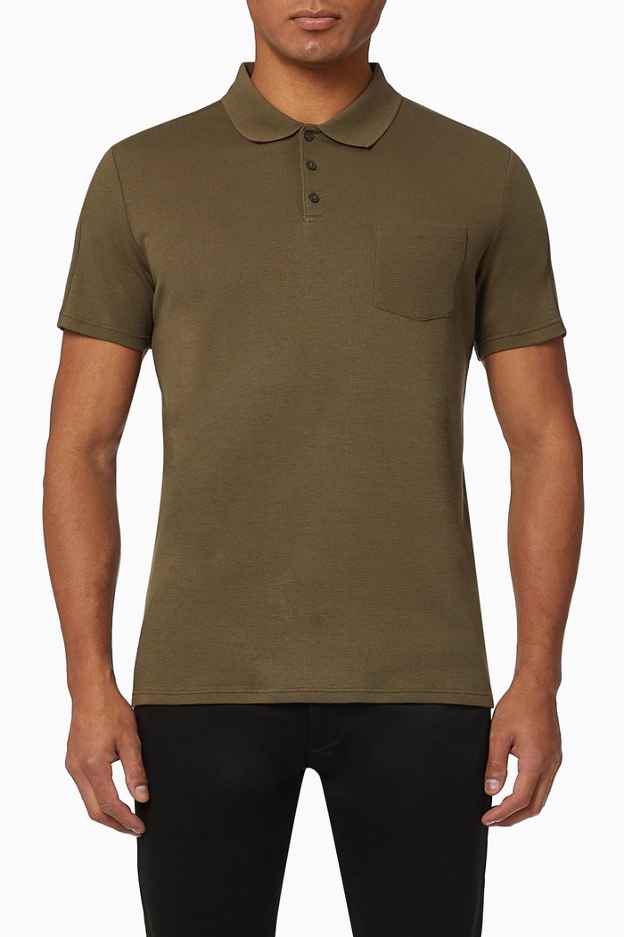 

Polo Textured Shirt in Cotton, Brown