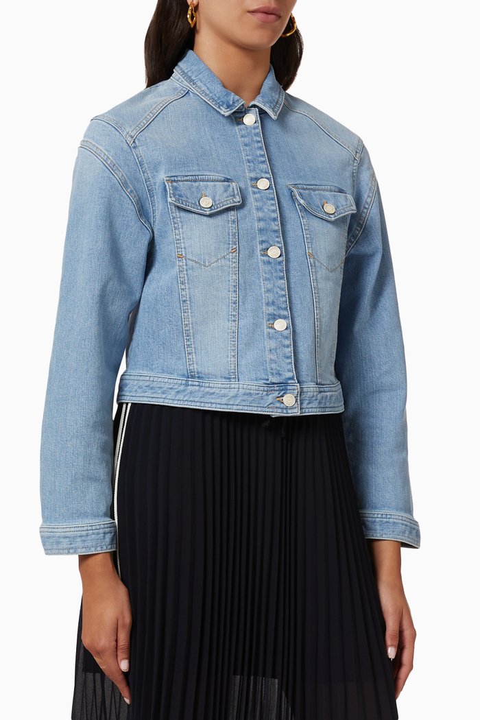 

Structured Jacket in Denim, Blue