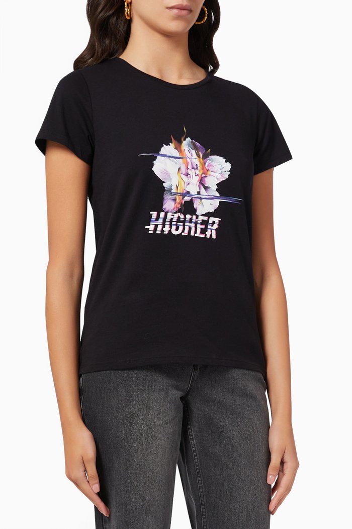 

Printed T-Shirt in Jersey, Black