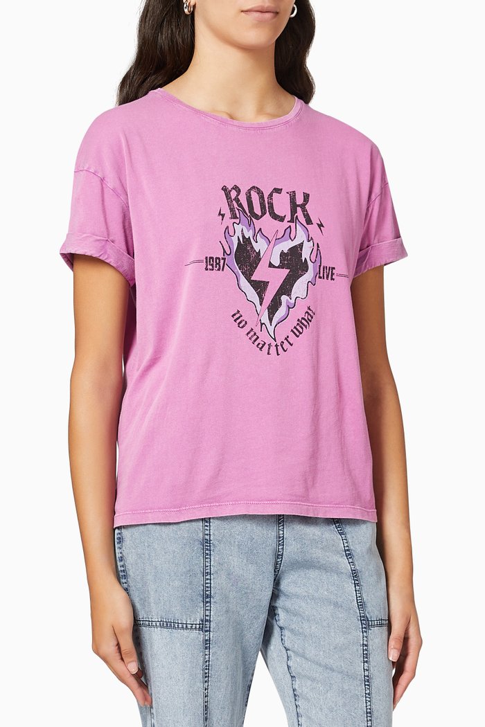 

Printed T-shirt in Cotton, Purple