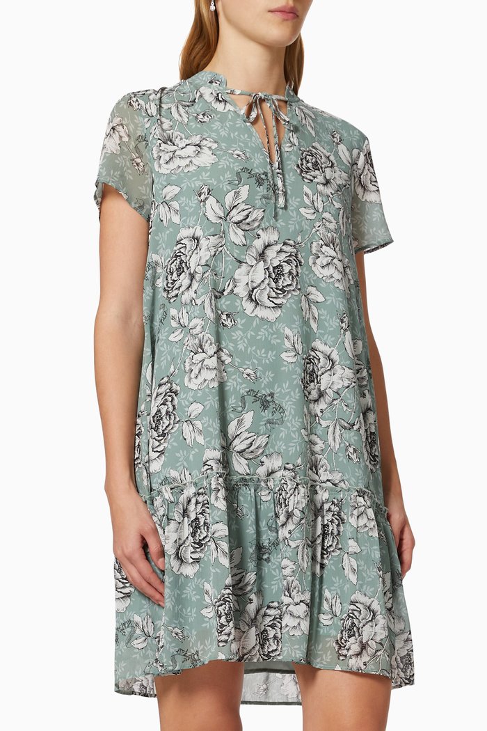 Floral Printed Dress, Blue