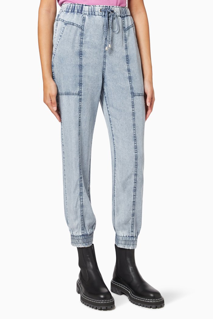 

Drawstring Joggers in Denim, Blue