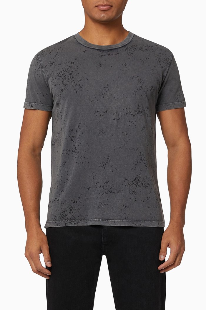 

Tie-Dye Tachist Look T-Shirt in Cotton, Grey