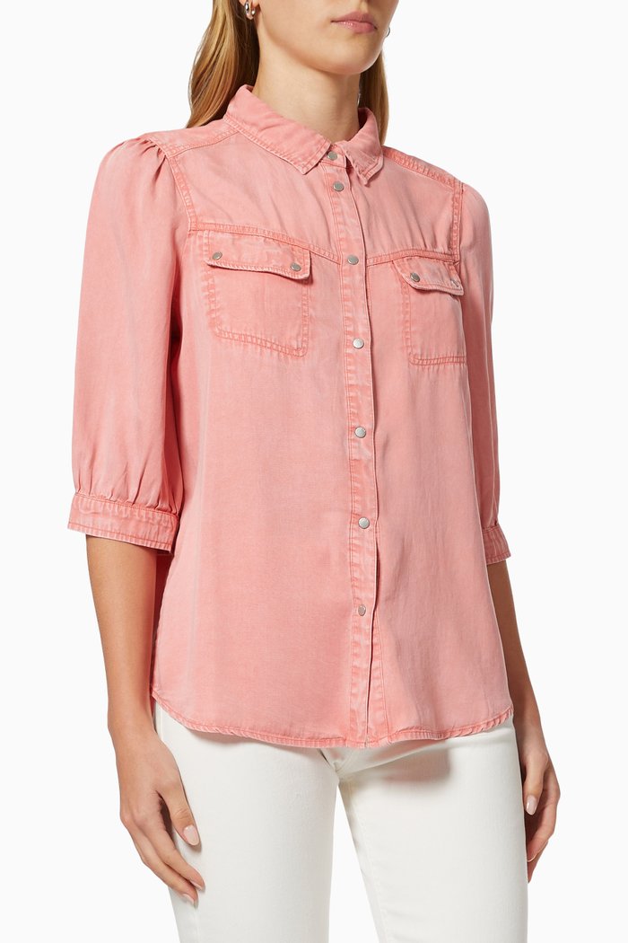 

Shirt in Acid Wash Denim, Pink