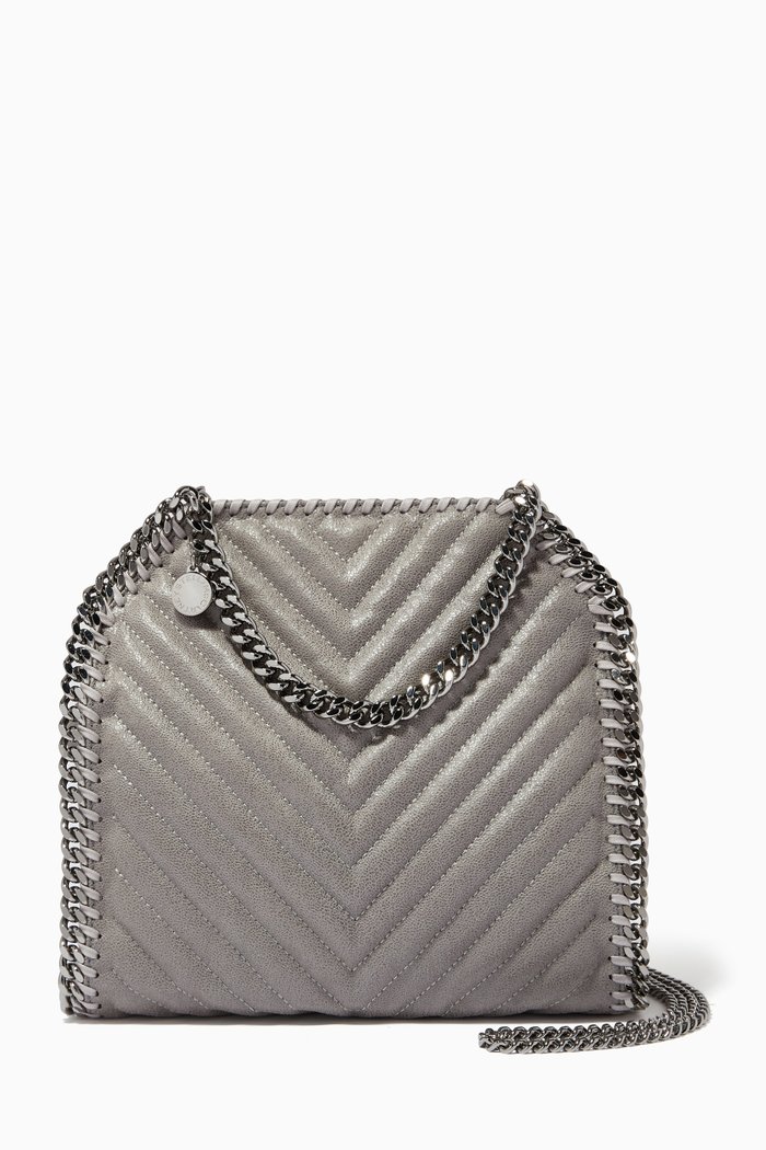 Falabella Mini Tote Bag in Shaggy Deer, Grey