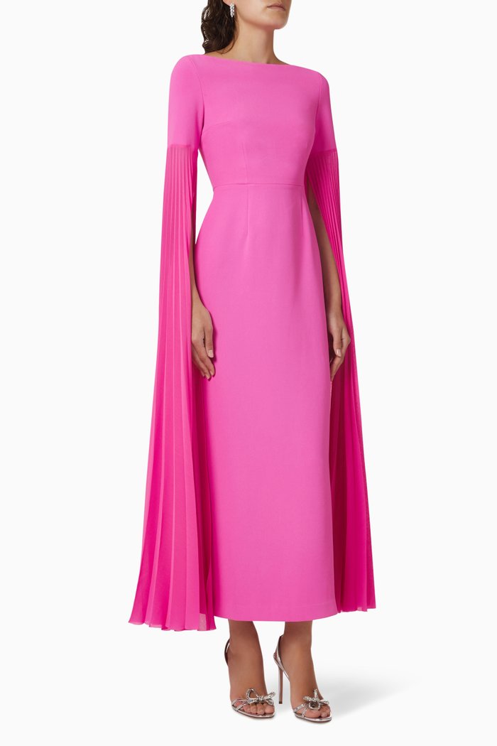 

Grace Cape Sleeves Gown, Pink