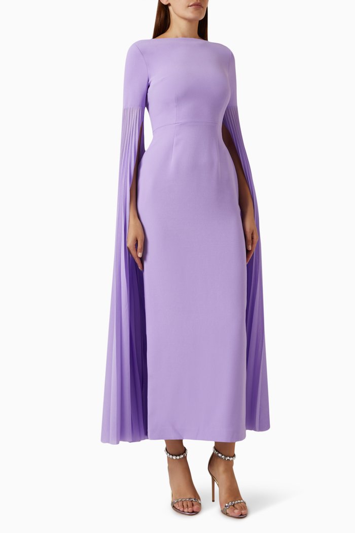 

Grace Cape Sleeves Gown, Purple
