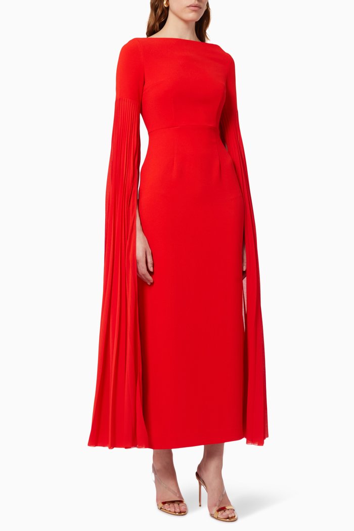 

Grace Gown with Cape Sleeves, Red