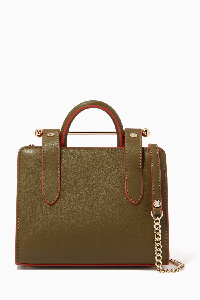 

Nano Tote Bag in Leather, Green