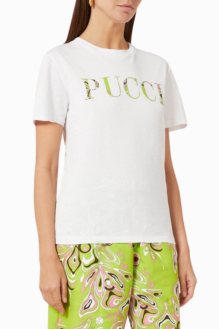 

Africana Print Logo T-shirt in Sustainable Cotton Jersey, White