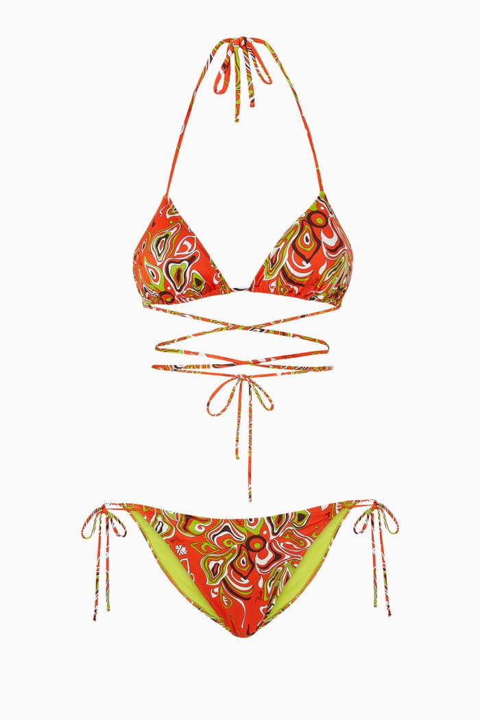 

Africana Print Bikini Set, Orange