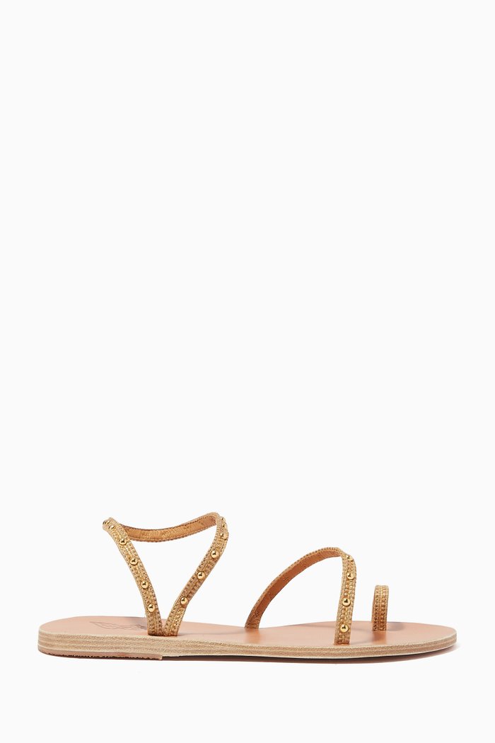 

Apli Elefteria Sandals in Studded Leather, Brown