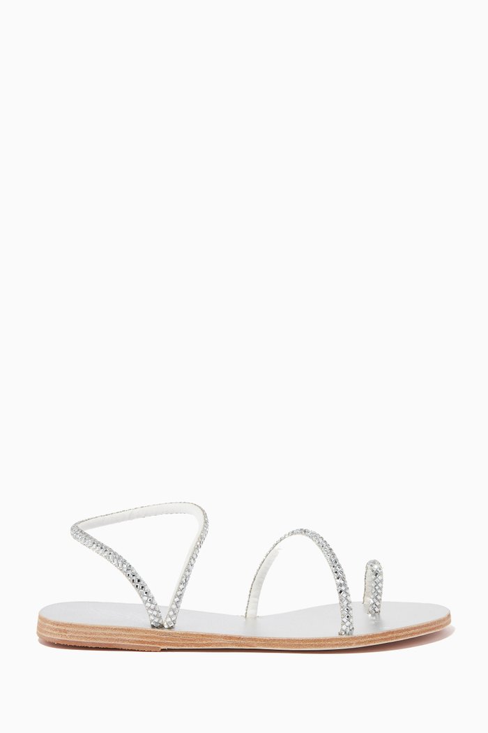 Apli Elefteria Sandals in Studded Leather, Silver