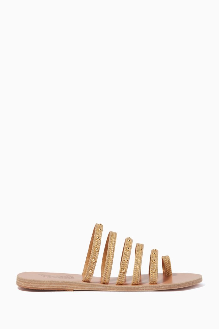 

Niki Sandals in Studded Leather, Brown