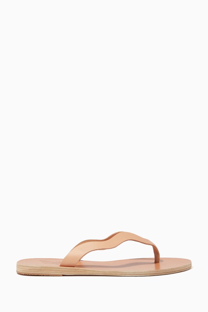 

Laconia Flip Flop Flats in Leather, Brown