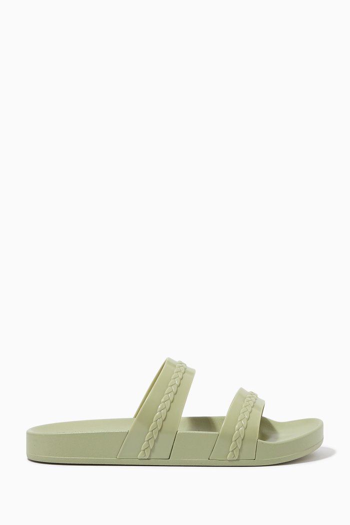 

Meli Jelly Slide Sandals in Rubber, Green