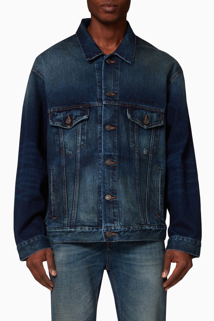 

Cities Dubai Large Fit Jacket in Organic Vintage Denim, Blue