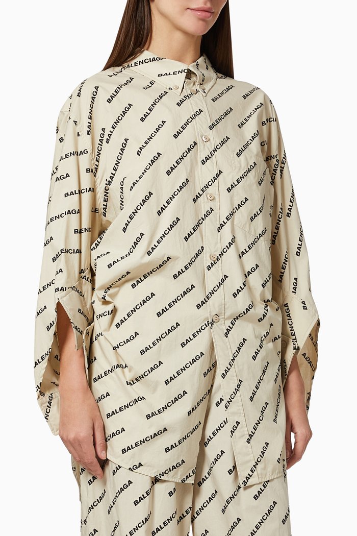 

Year of the tiger Typo Twisted Swing Shirt in Cotton Poplin, Neutral