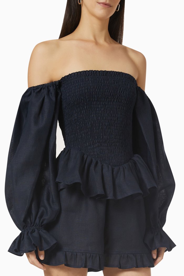 

Atlanta Lounge Suit in Linen, Blue