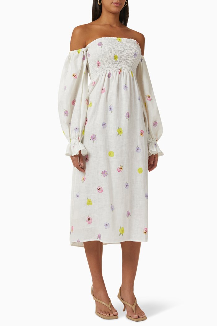 Atlanta Dress in Linen, White