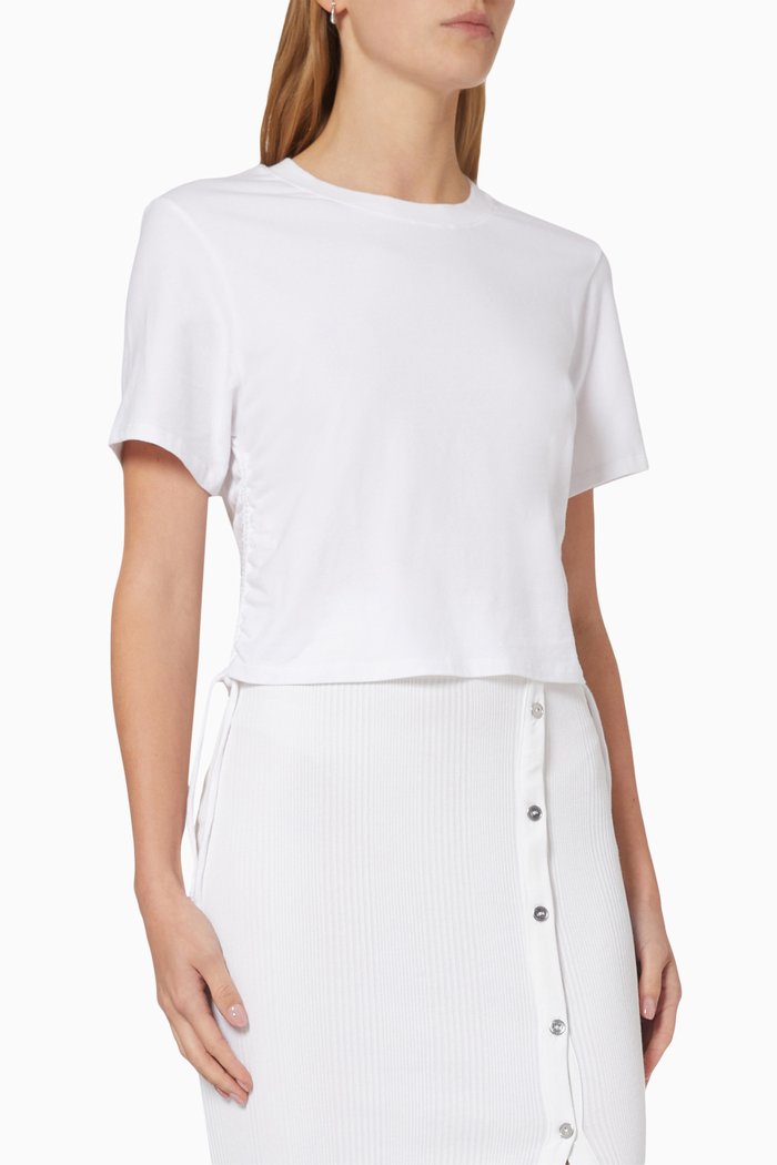 

Cinched T-shirt in Sueded Jersey, White