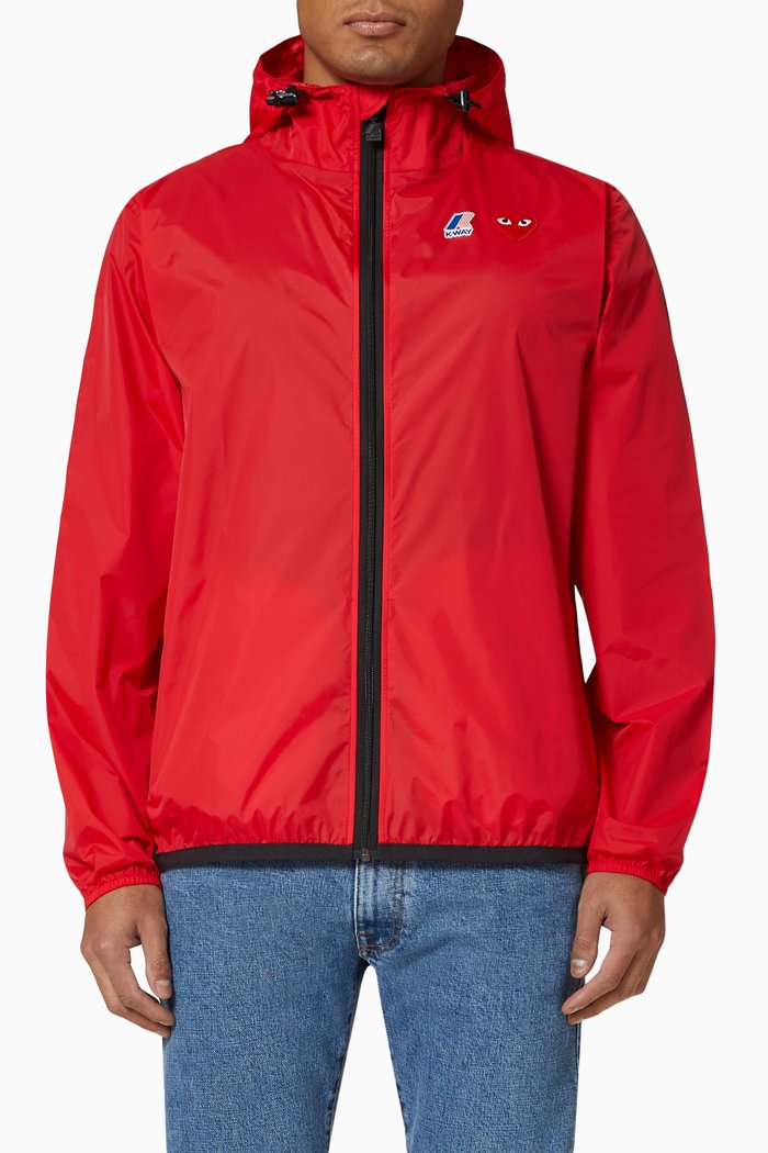 

Claude Full Zip Windbreaker Jacket in Nylon, Red