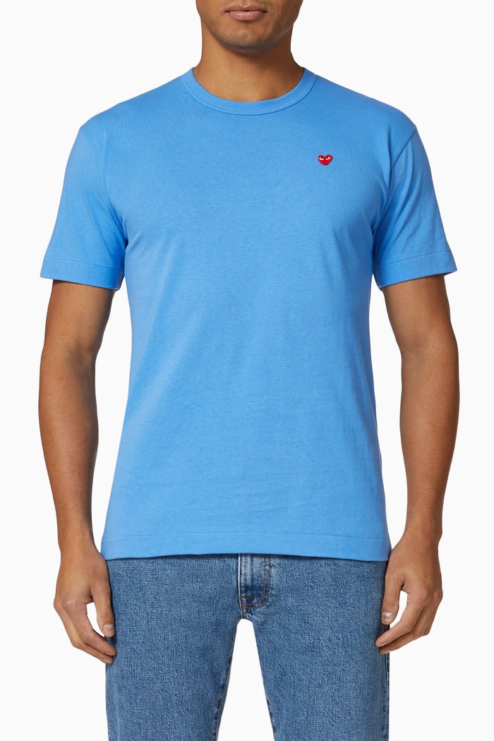 

T-shirt in Cotton Jersey, Blue