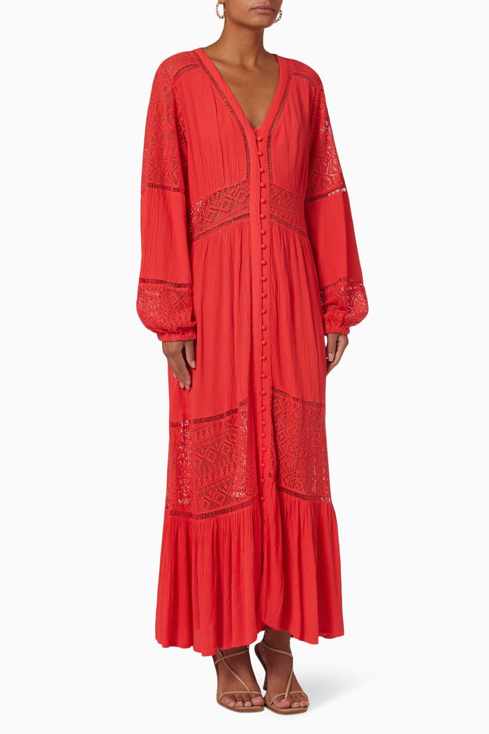 

Yasmeza Maxi Dres in Viscose, Red