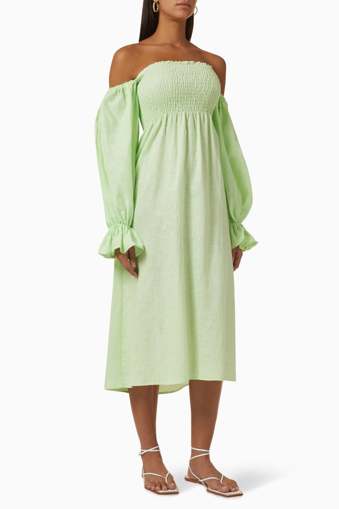 

Atlanta Dress in Linen, Green