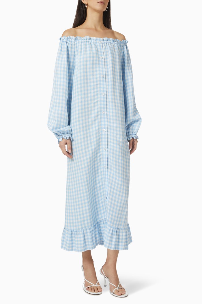 

Loungewear Dress in Linen, Blue