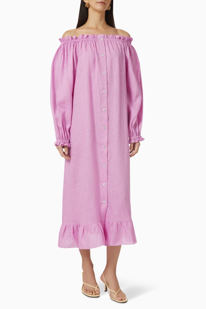 

Loungewear Dress in Linen, Pink
