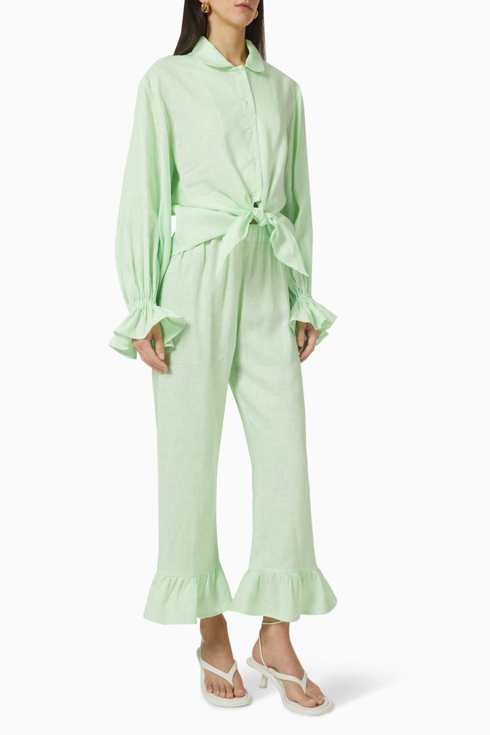 

Rumba Lounge Suit in Linen, Green