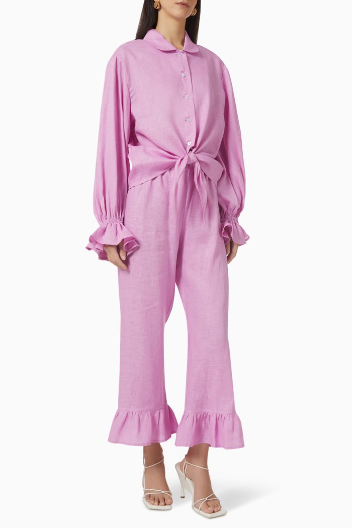 

Rumba Lounge Suit in Linen, Pink