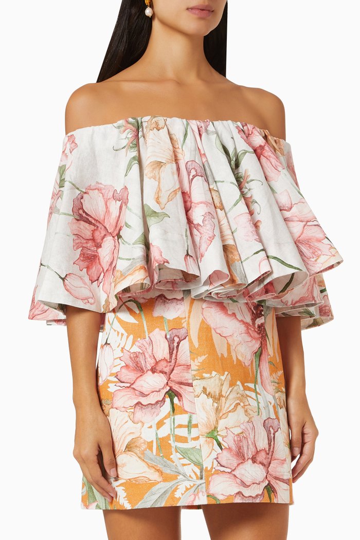 

Lotus Mini Dress in Cotton, Multicolour