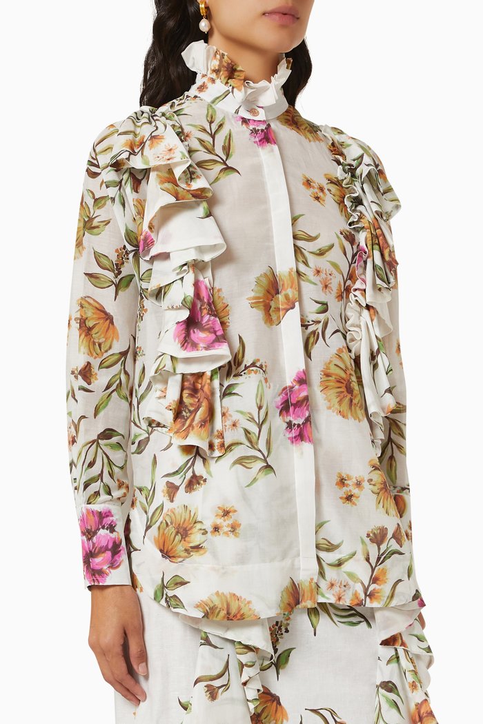 

Violet Shirt in Cotton & Silk blend, White