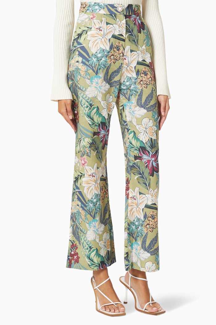 

Daphne High-Rise Pants in Linen & Cotton, Multicolour