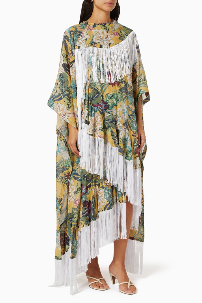 

Calla Cape in Cotton & Silk Blend, Multicolour