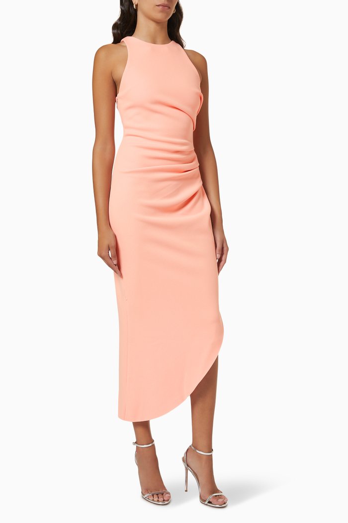 

Ida Midi Dress in Bonded Crepe, Pink