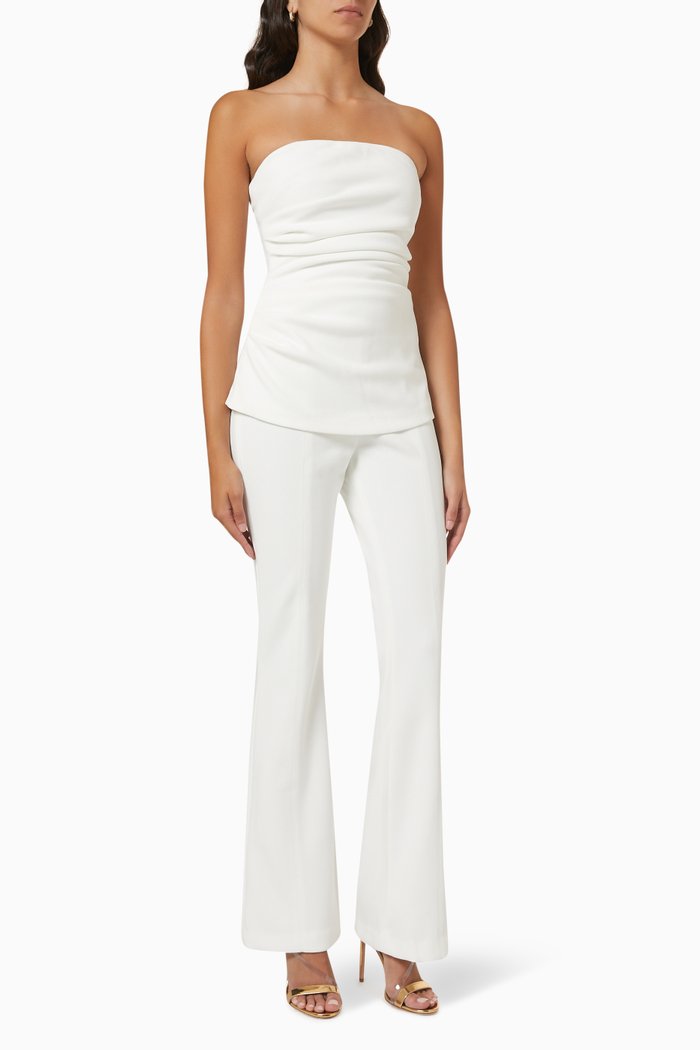 

Bronte Jumpsuit in Bonded Crepe, White